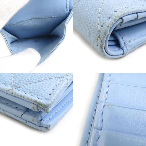 CHANEL Authentic Blue Caviar Leather Wallet - Picture 4 of 5